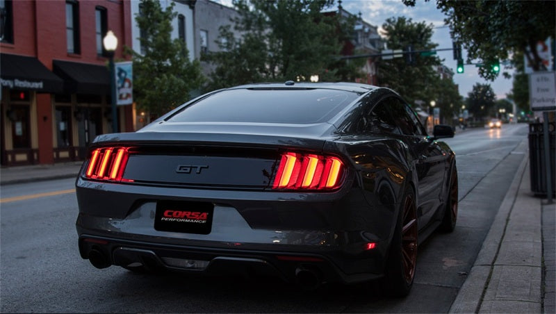 Corsa 2015 Ford Mustang GT 5.0 3in Cat Back Exhaust Black Dual Tips (Sport) - Black Ops Auto Works