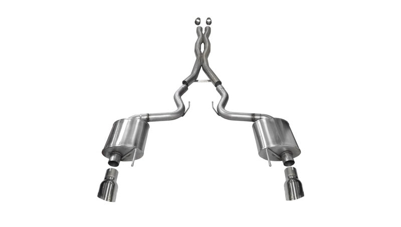 Corsa 2015 Ford Mustang GT 5.0 3in Cat Back Exhaust Polish Dual Tips (Sport) - Black Ops Auto Works
