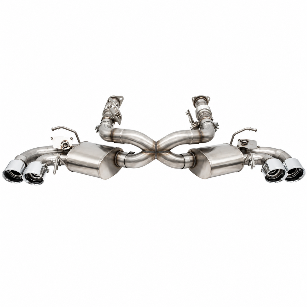 COR21100 Corvette C8 Valved Cat-Back Polished Quad 2020-22