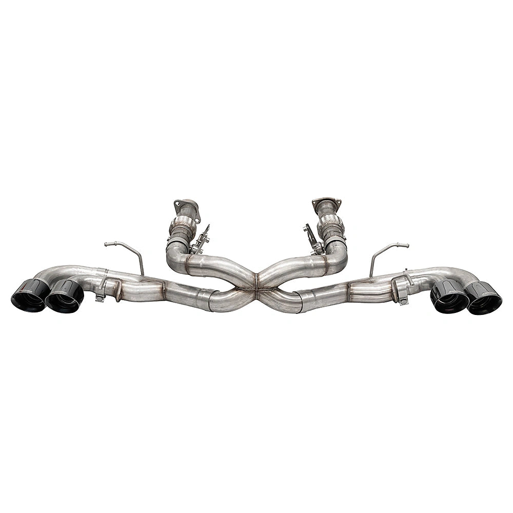 Corsa 2020 Corvette C8 3in Xtreme Cat-Back Exhaust 4.5in Blk Quad Tips - Integrates stock AFM Valve - CORSA Performance 21102
