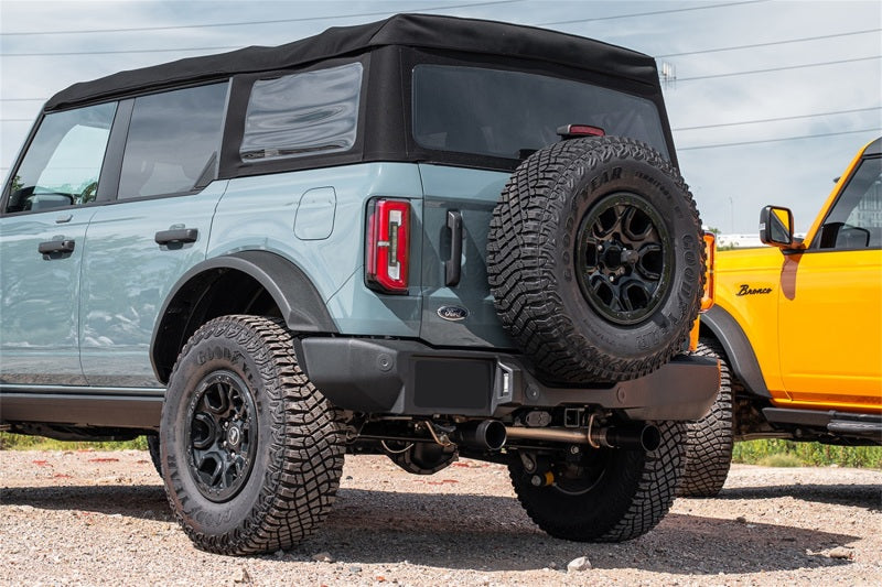 Corsa 21-22 Ford Bronco 2.3L 4-Door 2.75in Cat-Back Dual Rear Exhaust w/ 4in Straight-Cut Black Tips - Black Ops Auto Works