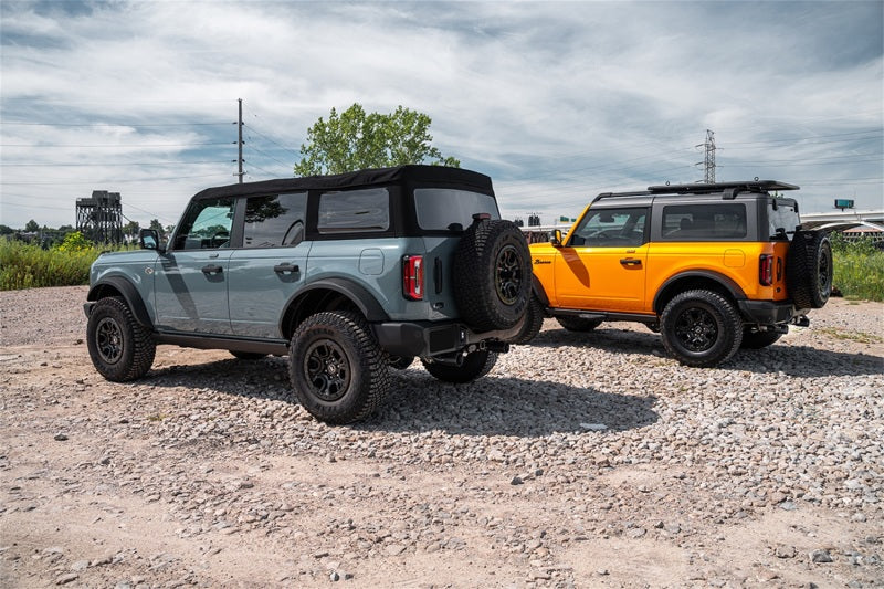 Corsa 21-22 Ford Bronco 2.3L 4-Door 2.75in Cat-Back Dual Rear Exhaust w/ 4in Straight-Cut Black Tips - Black Ops Auto Works
