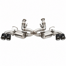 Load image into Gallery viewer, CORSA 21100CF 3 inch valved cat-back exhaust with 4.5 inch carbon fiber polished tips for 2020-2025 Chevrolet Corvette C8 Stingray