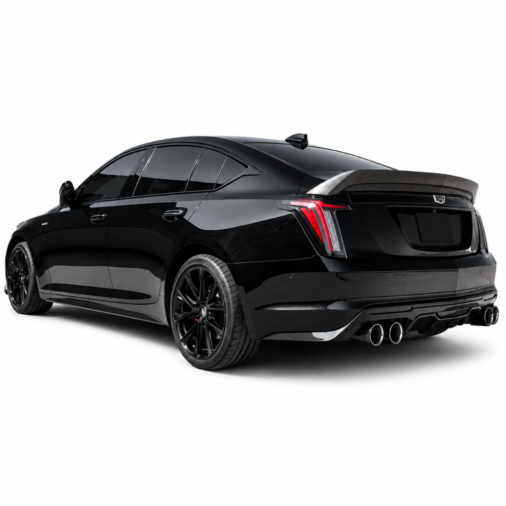 Cadillac CT5-V with Corsa 21326CF Xtreme cat-back exhaust and 4.5 inch carbon fiber twin tips