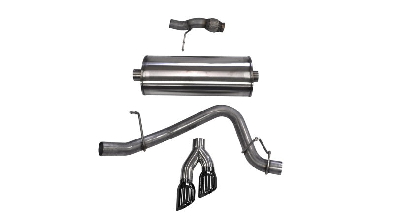 Corsa Cat Back Exhaust, Sport, 3in, Single Side Twin Black 4in Tips, 2015 Chevy Tahoe/GMC Yukon - Black Ops Auto Works