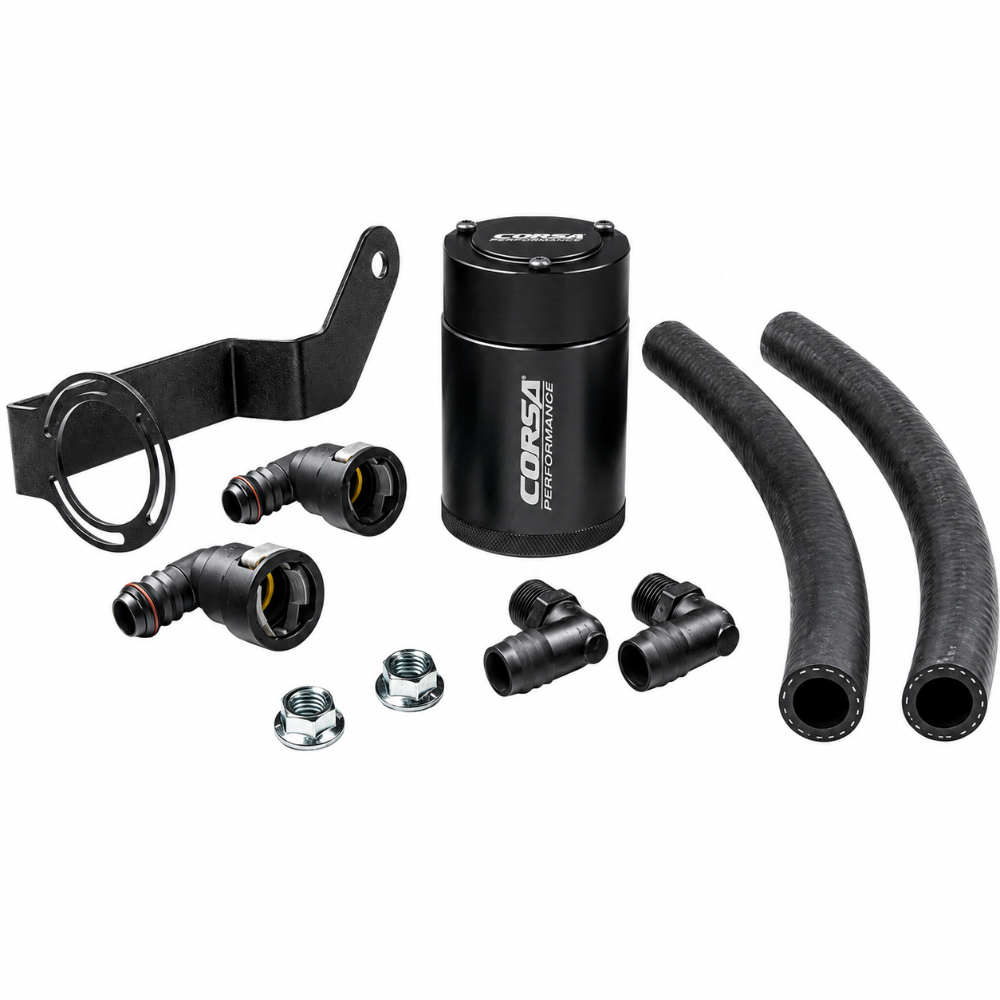 Corsa CC0006 oil catch can for Dodge Hellcat, Jeep Trackhawk and Durango 6.2L