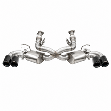 Load image into Gallery viewer, CORSA 21100CF 3 inch valved cat-back exhaust with 4.5 inch carbon fiber polished tips for 2020-2025 Chevrolet Corvette C8 Stingray