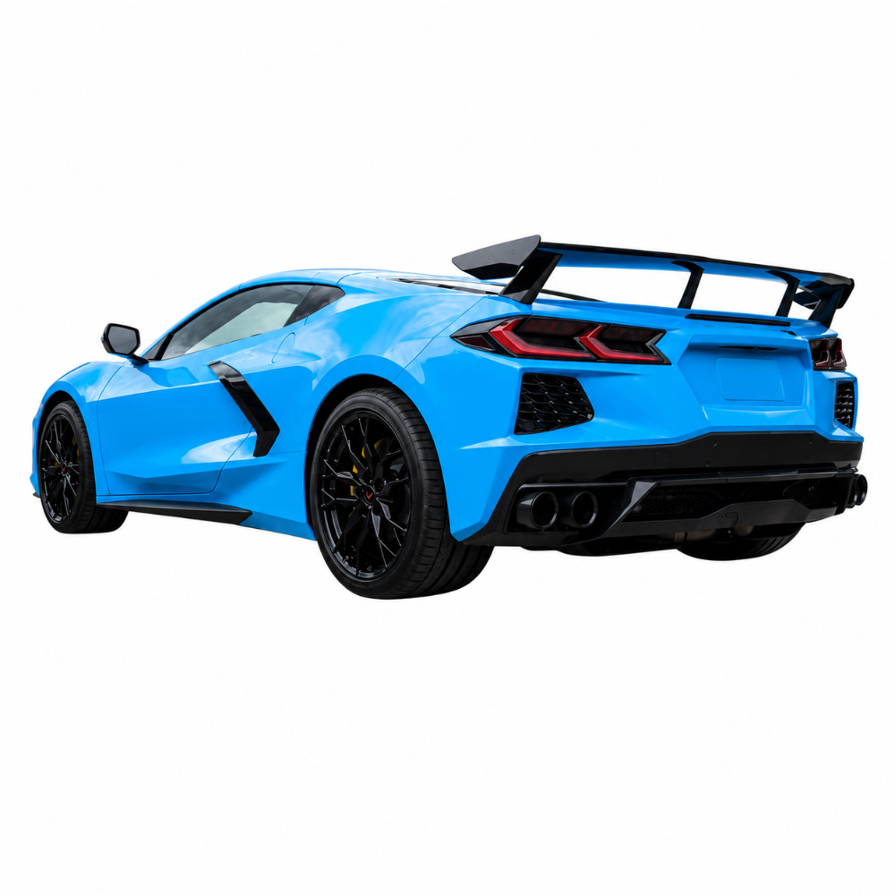 CORSA Performance valved cat-back exhaust for 2020-2025 Chevrolet Corvette C8 Stingray with carbon fiber polished exhaust tips