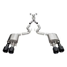 Load image into Gallery viewer, CORSA 21292CFBLK active-valve cat-back exhaust with black carbon-fiber tips