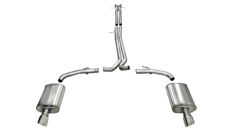 Corsa 10-13 Ford Taurus SHO 3.5L V6 Turbo Polished Sport Cat-Back Exhaust - CORSA Performance 14315