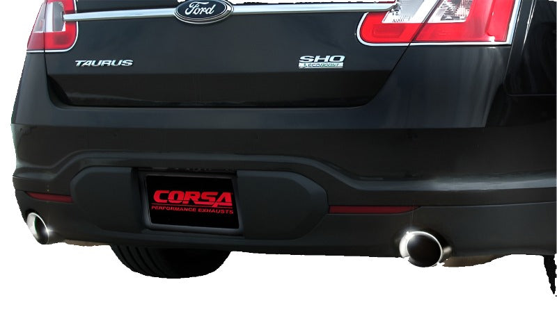 Corsa 10-13 Ford Taurus SHO 3.5L V6 Turbo Polished Sport Cat-Back Exhaust - CORSA Performance 14315