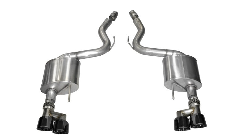 Corsa 2015-2017 Ford Mustang GT 5.0 3in Axle Back Exhaust Black Quad Tips (Sport) - CORSA Performance 14334BLK