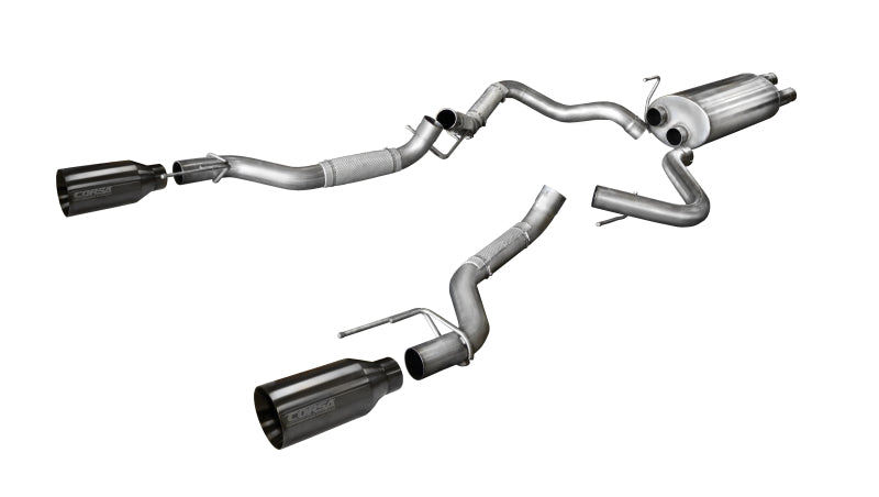 CORSA 14397GNM Sport Cat-Back Exhaust for 2017-2020 Ford F-150 Raptor 3.5L - Gunmetal Tip - CORSA Performance 14397GNM