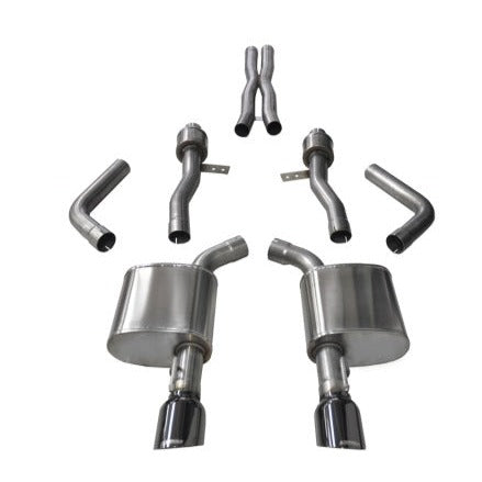 Corsa 15-16 Dodge Charger SRT / Scat Pack / R/T 6.4L Black Sport Cat-Back Exhaust - CORSA Performance 14995BLK