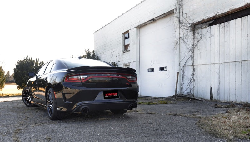 Corsa 15-16 Dodge Charger SRT / Scat Pack / R/T 6.4L Black Sport Cat-Back Exhaust - CORSA Performance 14995BLK