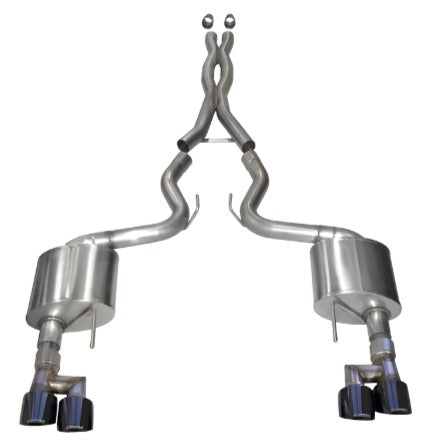 Corsa 18-19 Ford Mustang 5.0L V8 3in Sport Cat-Back Dual Rear Exit w/ 4in Black PVD Pro-Series Tips - CORSA Performance 21042