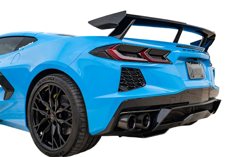 Corsa 20-23 Chevrolet Corvette C8 RWD 4.5in Carbon Fiber Black PVD Tip Kit (For Corsa Exhaust - CORSA Performance 21109CFBLK