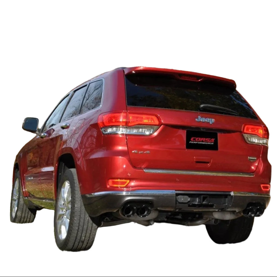 Corsa 11-21 Jeep Grand Cherokee Xtreme 2.5in Cat-Back Dual Rear Exit w/Twin 4in Black PVD Tips - CORSA Performance 21188BLK