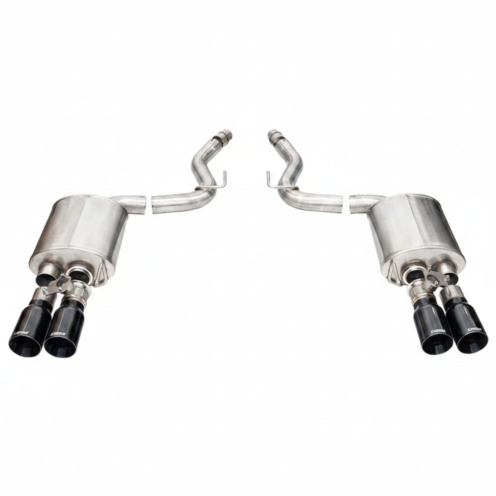 Corsa 2024-2025 Ford Mustang V8 5.0L 3in Axle-Back Exhaust System w/ Twin 4in Black Straight Tips - CORSA Performance 21262BL