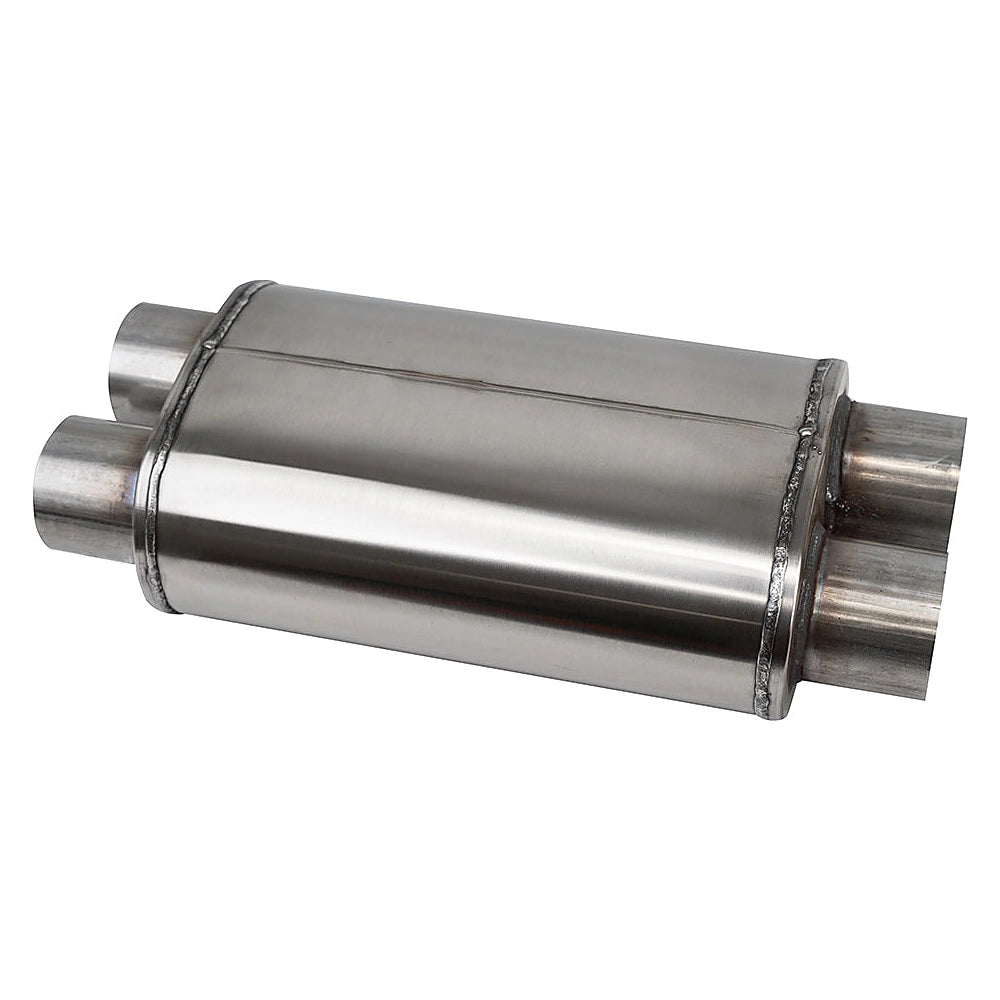 Corsa Pro-Series 304SS Packed Resonator - 3.0in Dual Inlet / Dual Outlet - 19in OAL - CORSA Performance PKM2020