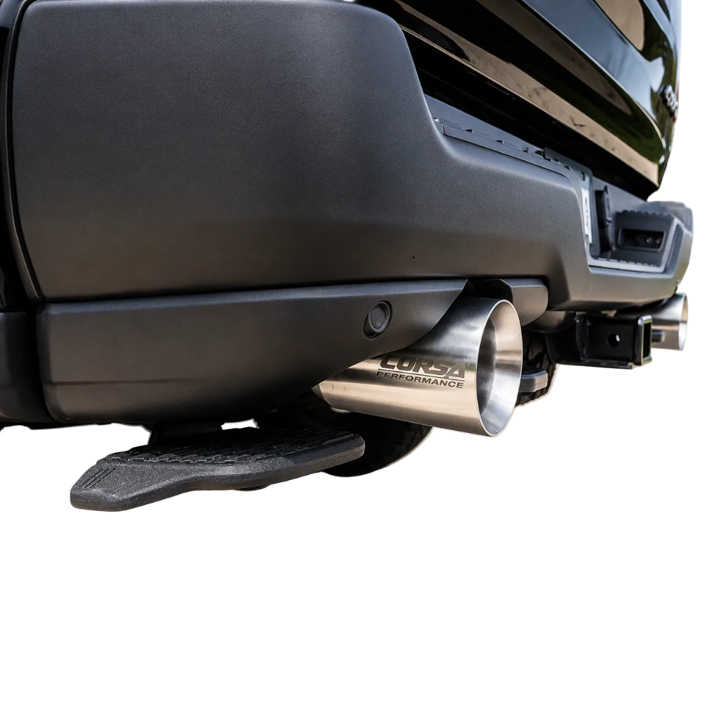 Corsa Ram RHO cat-back exhaust with dual 5 inch Satin Pro-Series tips