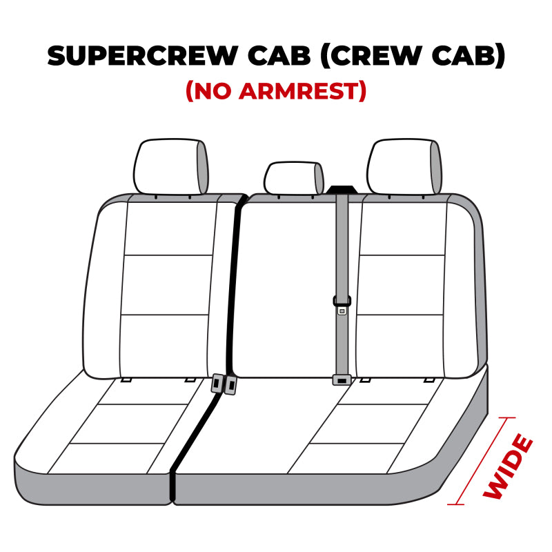 Carhartt logo patch on Covercraft SeatSaver second row seat cover in Gravel, F-250