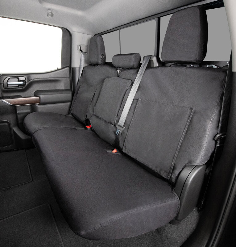 Covercraft Endura Waterproof SeatSaver front seat cover installed, headrest and seat back view