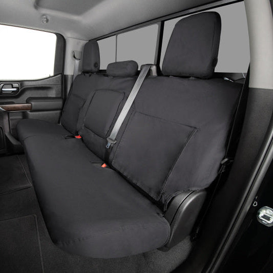 Covercraft Polycotton SeatSaver rear bench seat cover installed in 2021-2024 Ford F-150