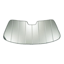 Load image into Gallery viewer, Sunscreen laid flat showing the reflective silver panel surface