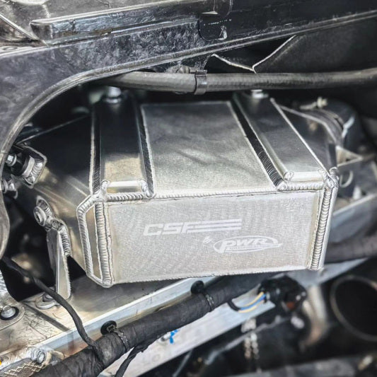 CSF intercoolers installed in McLaren 720S/750S engine bay showing perfect fitment