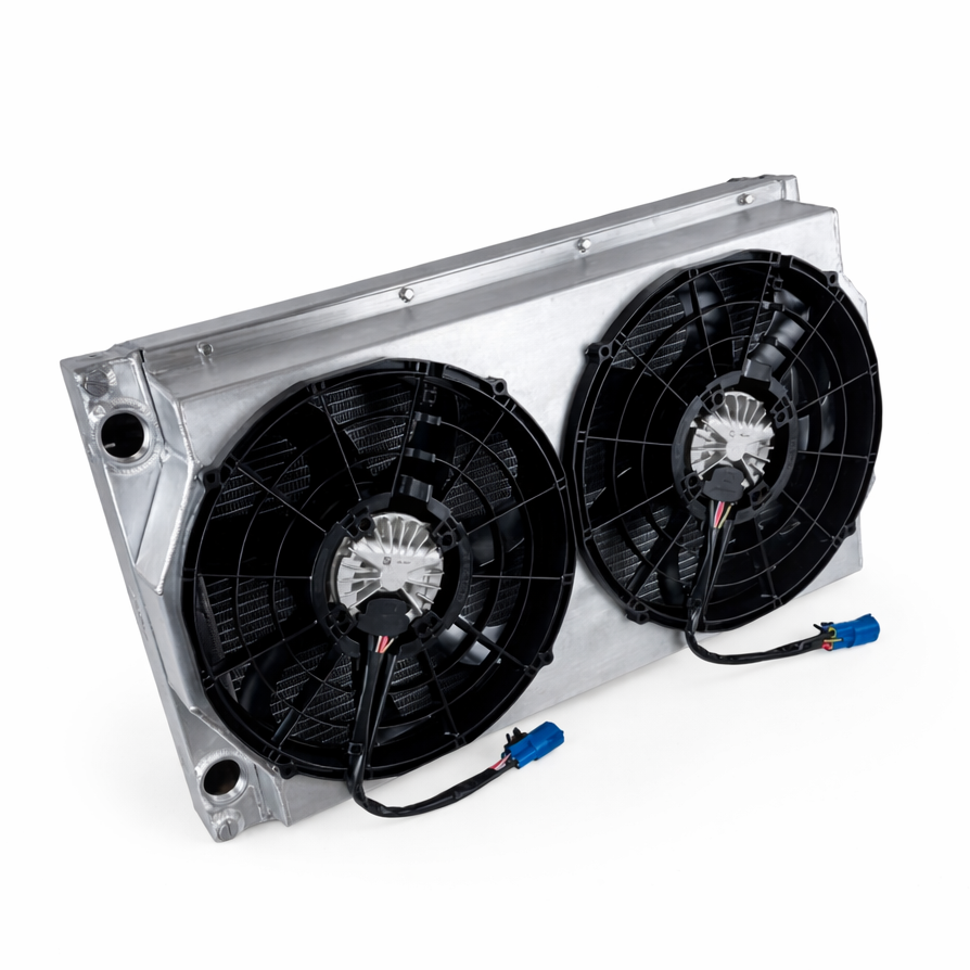 CSF CSF Motorsport Radiator with Shroud - 14in SPAL Brushless Fans - Harnesses