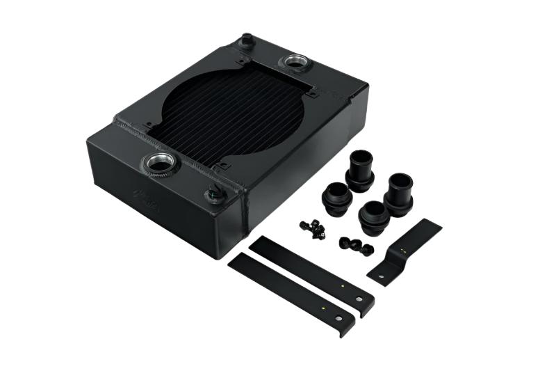 CSF Universal Drag Race / Tuck Radiator w/9in Spal Fan - 10.5in H x 10in L x 3.6in W - Black - Black Ops Auto Works