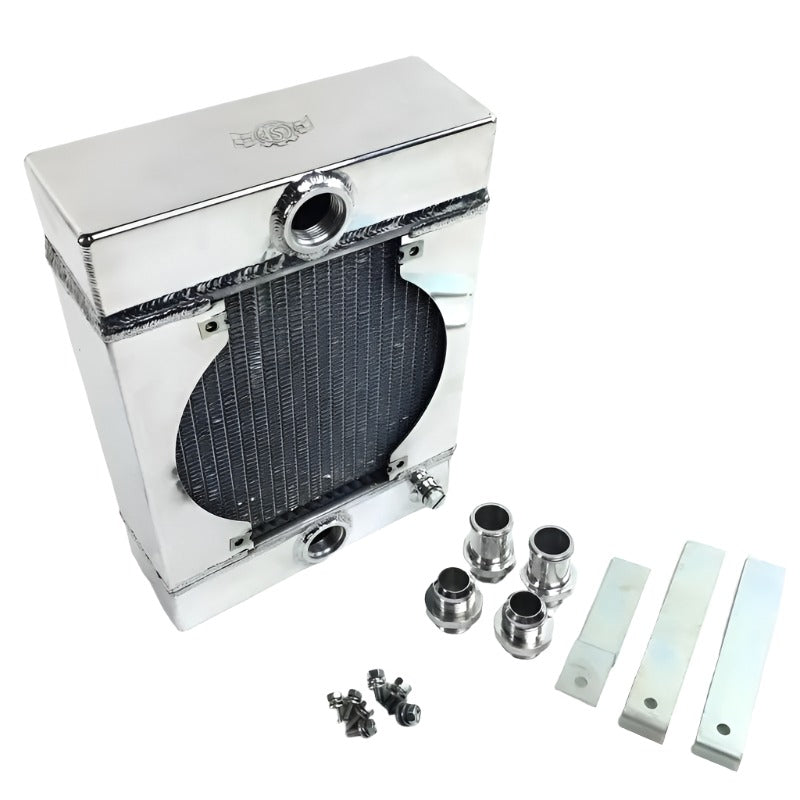 CSF Universal Drag Race / Tuck Radiator w/9in Spal Fan - 10.5in H x 10in L x 3.6in W - Black Ops Auto Works