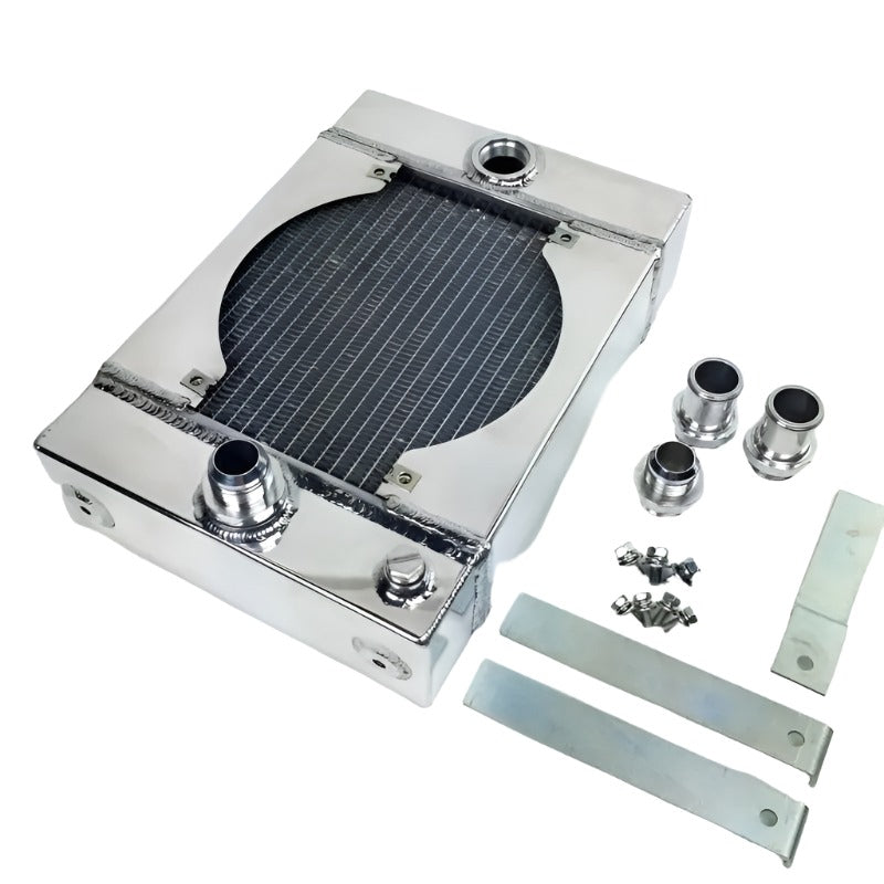 CSF Universal Drag Race / Tuck Radiator w/9in Spal Fan - 10.5in H x 10in L x 3.6in W - Black Ops Auto Works