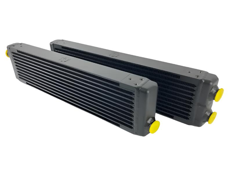 CSF Universal Dual-Pass Oil Cooler (RS Style) - M22 x 1.5 - 24in L x 5.75in H x 2.16in W - Black Ops Auto Works