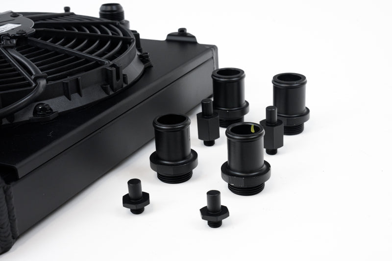 CSF Universal Half Radiator w/-16AN & Slip-On Fittings/12in SPAL Fan ...