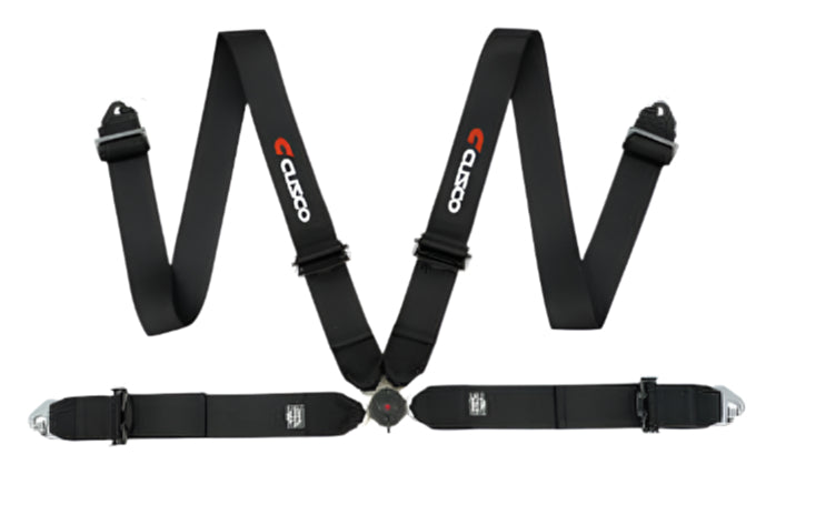 Cusco Universal 4 Point 3in Shoulder 3in Lap w/ Eyebolts Racing Harness - Black