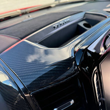 Load image into Gallery viewer, Carbon fiber top trim installed on RAM TRX Uconnect radio