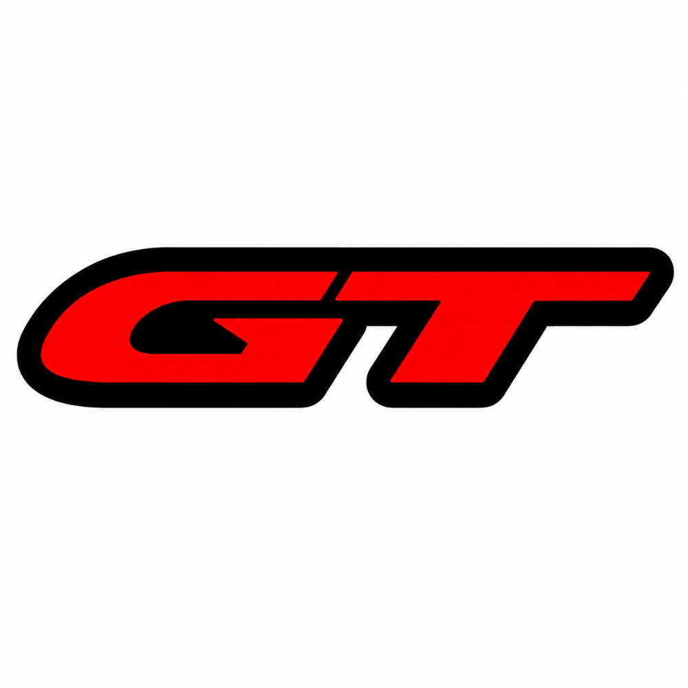 Custom orange and black GT grille badge for Mopar vehicles