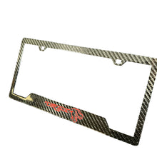 Load image into Gallery viewer, Custom License Plate Frame - Tab Style with OEM Paint, Carbon Fiber &amp; Logo Exotic Innovations