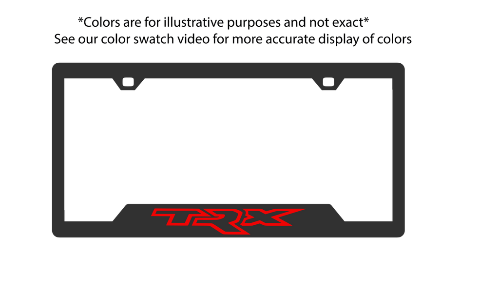 Custom License Plate Frame - Tab Style with OEM Paint, Carbon Fiber & Logo Exotic Innovations