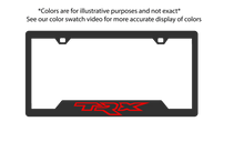 Load image into Gallery viewer, Custom License Plate Frame - Tab Style with OEM Paint, Carbon Fiber &amp; Logo Exotic Innovations