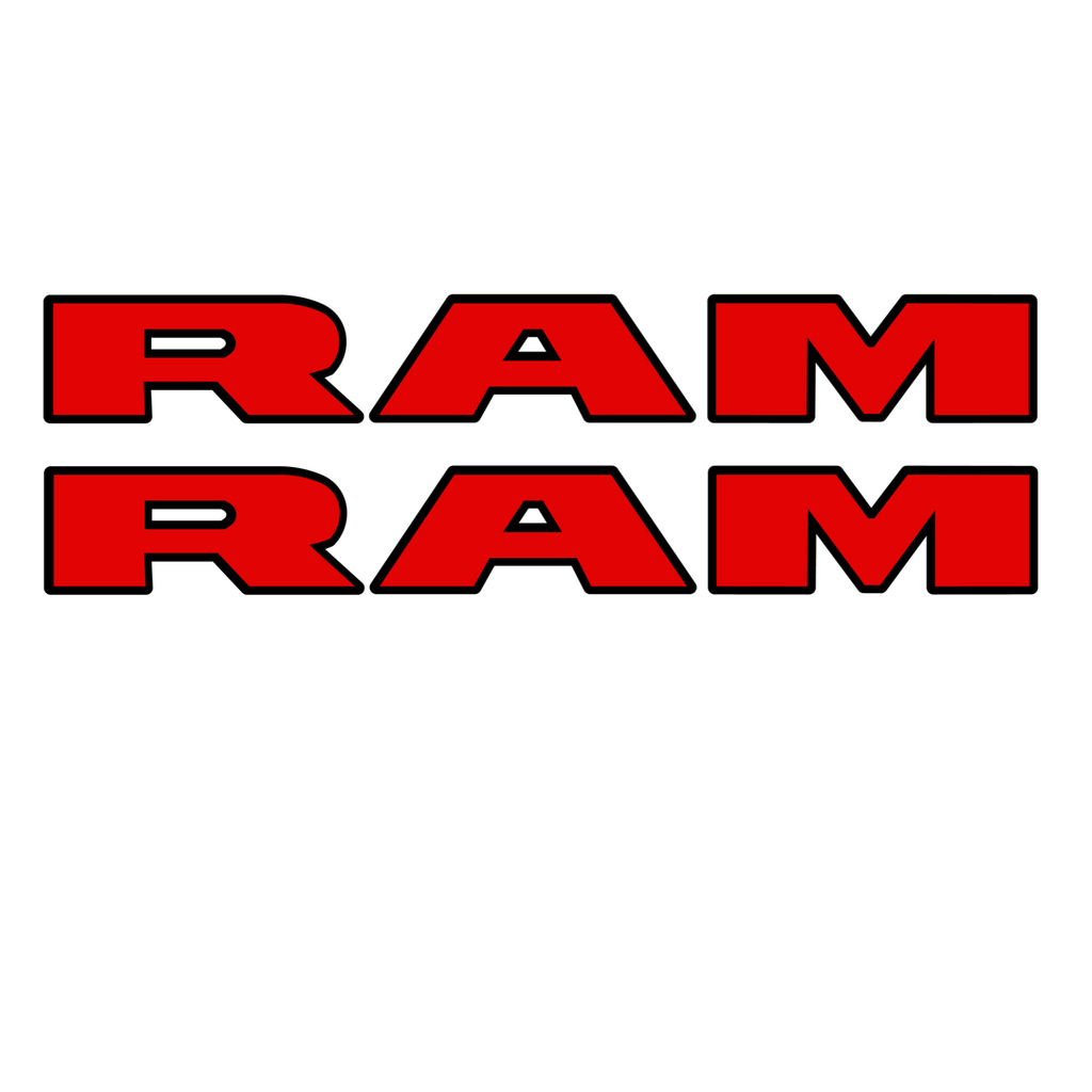Custom RAM Door Badge Pair Acrylic or Carbon Fiber
