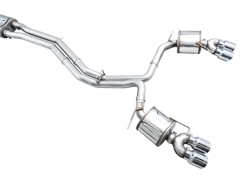 AWE3015-42103-AWE Tuning 19-23 Audi C8 S6/S7 2.9T V6 AWD Touring Edition Exhaust - Chrome Silver Tips-Catback-AWE Tuning