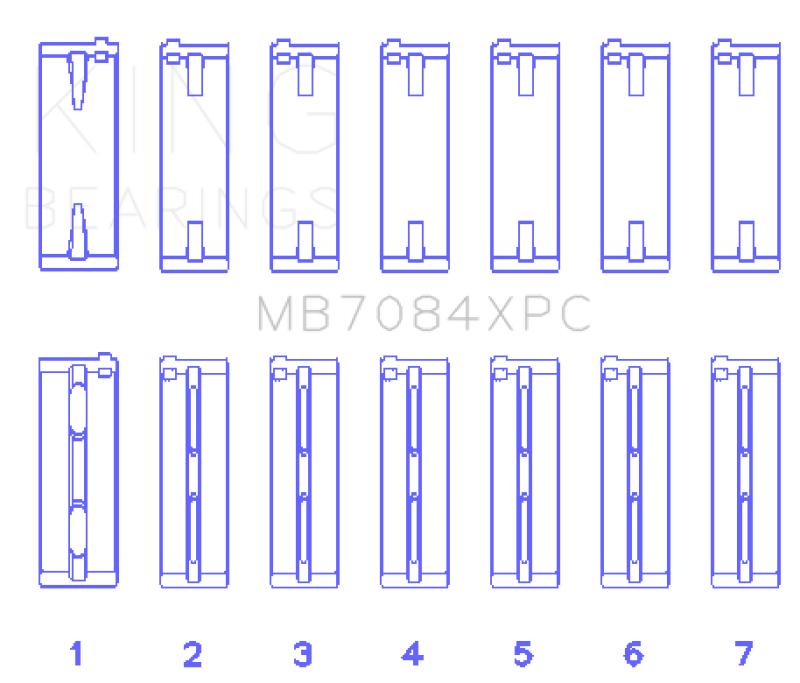 KINGMB7084XPC.026-King Toyota 2JZGE/2JZGTE 24V 3.0L (Size .026) pMaxKote Performance Main Bearing Set-Bearings-King Engine Bearings