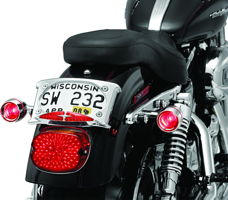 KUR2109-Kuryakyn Deep Dish Bezel With Red Lens Chrome-Light Accessories and Wiring-Kuryakyn