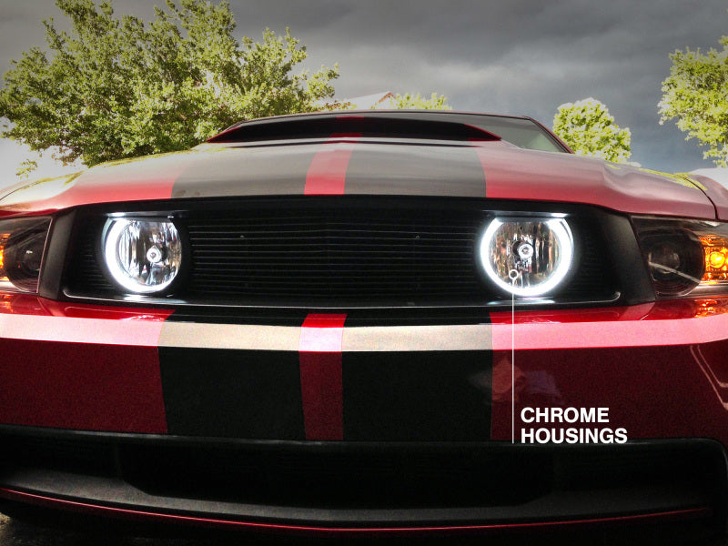 RAX49133-Raxiom 05-12 Ford Mustang GT LED Halo Fog Lights (Chrome)-Headlights-Raxiom