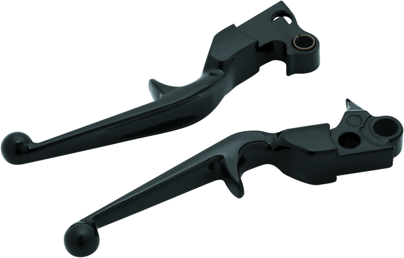 KUR1845-Kuryakyn Trigger Lever Set 96-Up Cable Gloss Black-Levers-Kuryakyn