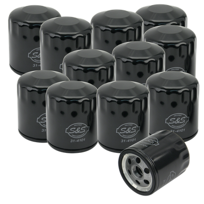 S&S Cycle Sportster/Evolution Models Black Oil Filters - 12 Pack-Oil Filters-S&S Cycle