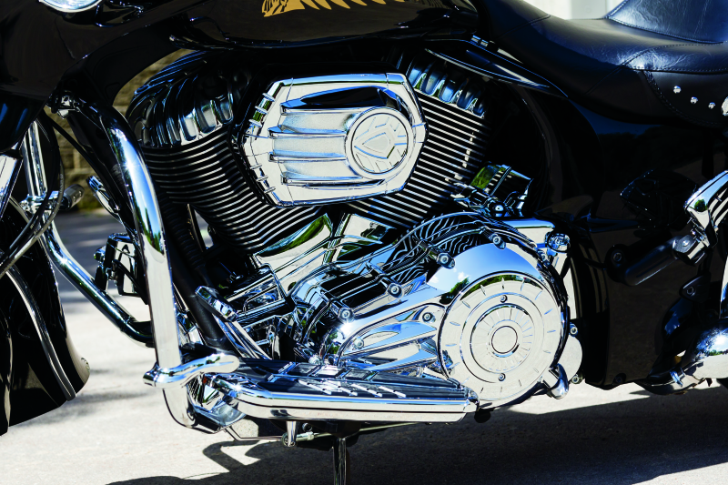 KUR5644-Kuryakyn Rear Oil Panel Accent Chrome Indian-Exterior Trim-Kuryakyn
